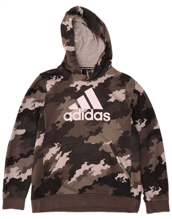 ADIDAS Pull à capuche graphique pour garçon 13-14 ans Marron Camouflage Coton