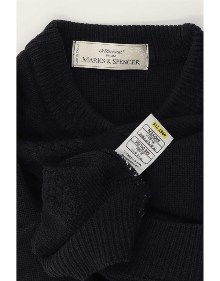 Marks & Spencer Pull St. Michael Crew Neck Jumper Homme Bleu Marine Moyen