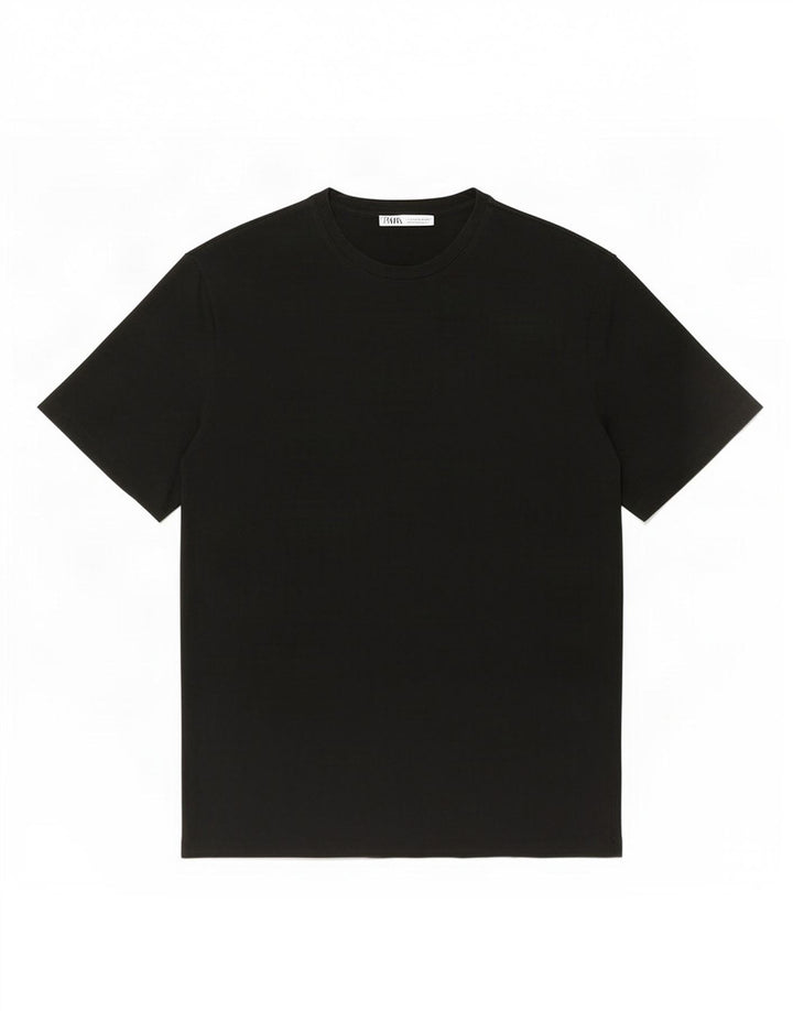 Zara T-Shirt Homme Haut Large Coton Noir