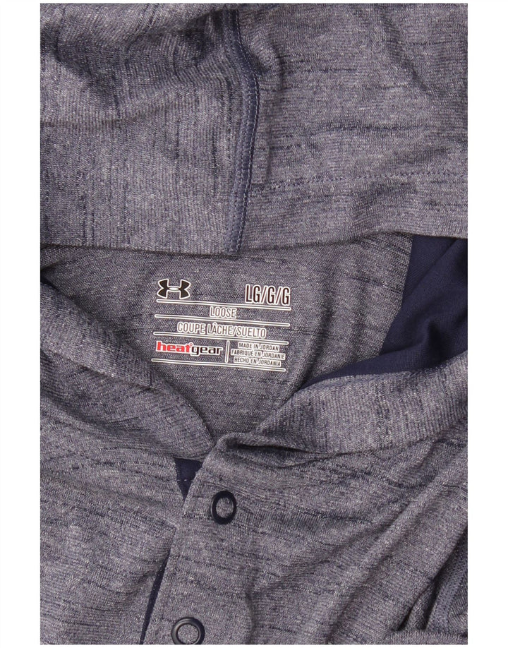 UNDER ARMOUR Heat Gear Haut à capuche à manches longues pour homme Bleu marine moucheté