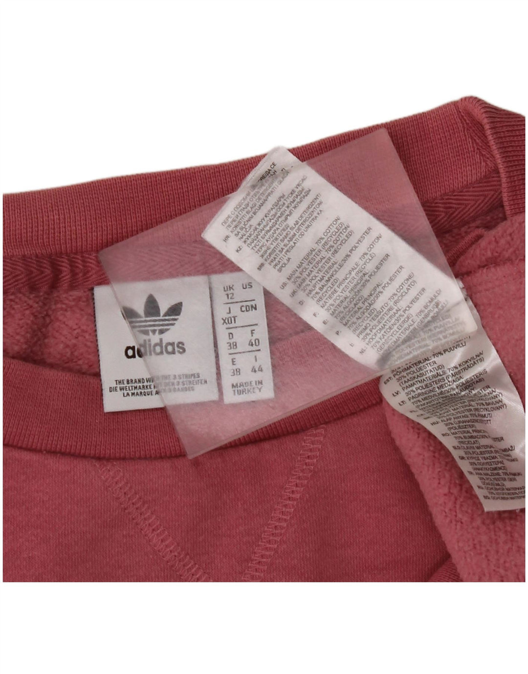 ADIDAS Sweat-shirt surdimensionné pour femme UK 12 Coton rose moyen