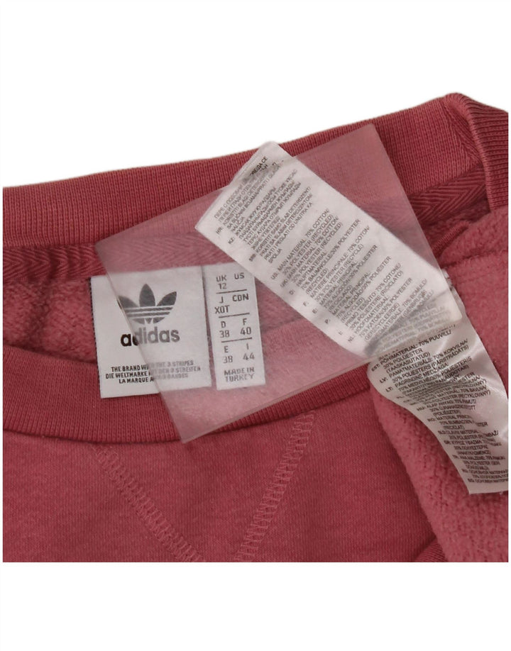 ADIDAS Sweat-shirt surdimensionné pour femme UK 12 Coton rose moyen