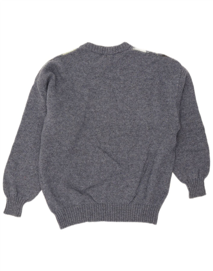 Trussardi Pull Col Ras-du-Cou Pull Bleu Moyen Argyle/Diamond Laine
