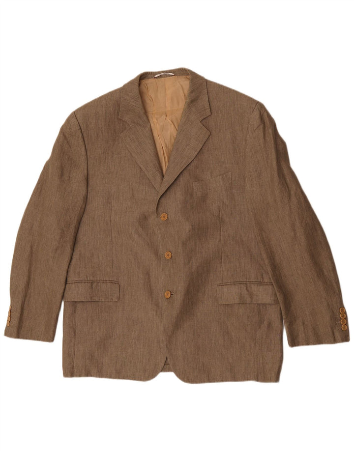 San Remo Veste Blazer Slim 3 Boutons Homme IT 58 4XL Marron Viscose
