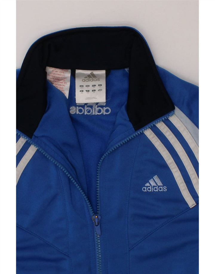 ADIDAS Boys Tracksuit Top Jacket 9-10 Years Blue Colourblock Polyester Vintage Adidas and Second-Hand Adidas from Messina Hembry 