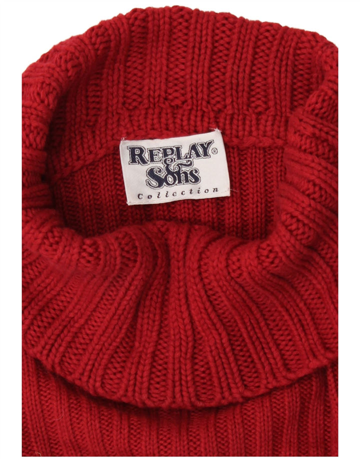 Replay Pull col roulé pour femme UK 12 Rouge moyen