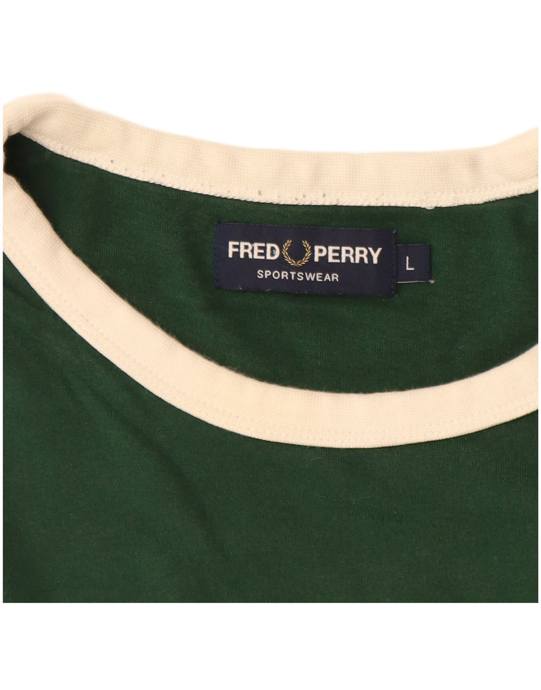 FRED PERRY T-Shirt Graphique Homme Grand Vert Colorblock Coton