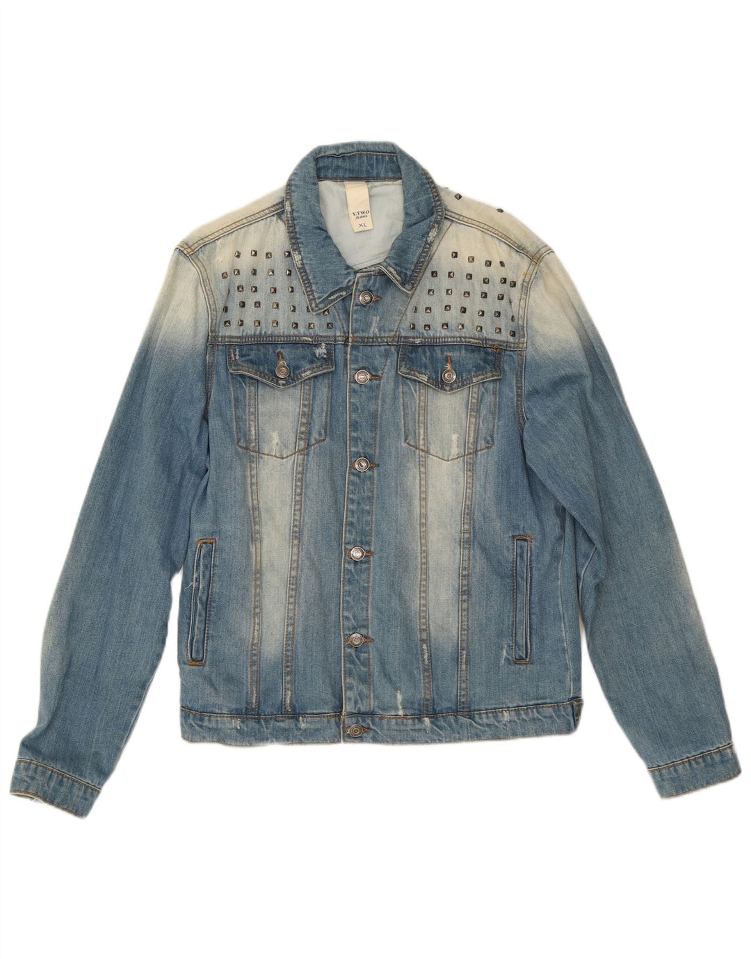 veste en denim en détresse vintage pour hommes UK 42 XL Coton Bleu