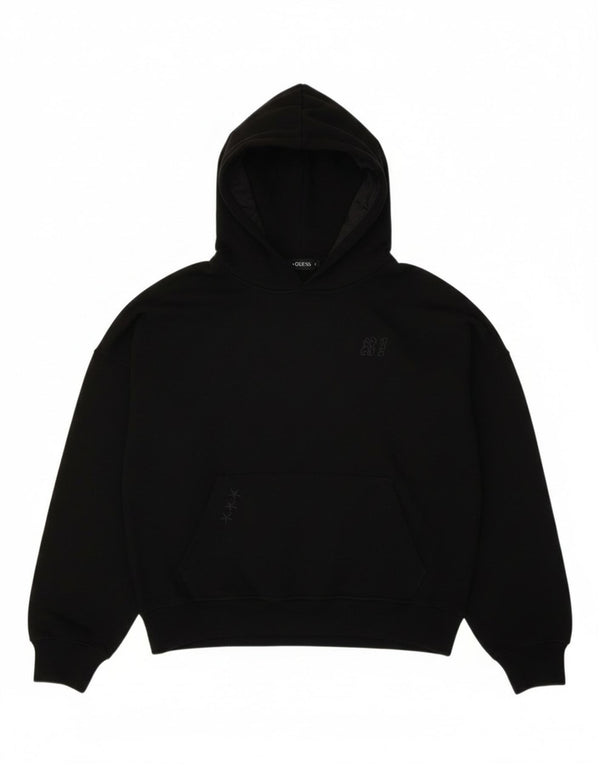 Guess Pull à capuche surdimensionné graphique pour femme UK 4 XS Noir Coton