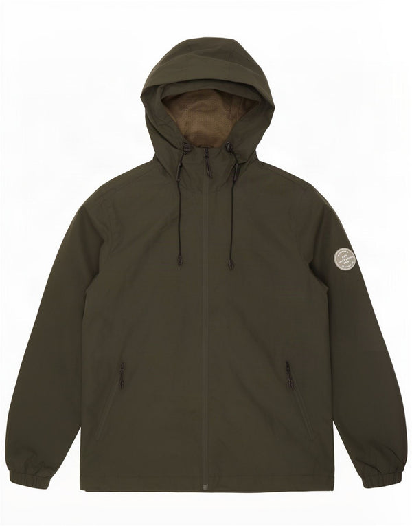 Jack & Jones Veste de pluie à capuche pour homme UK 40 Large Vert Polyester