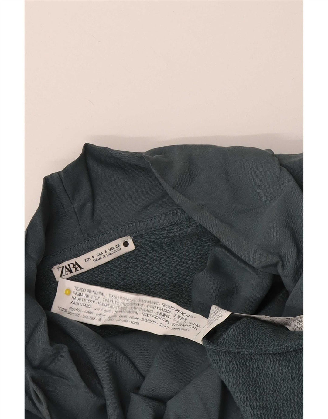 Zara Sweat-shirt surdimensionné pour femme UK 10 Petit coton gris