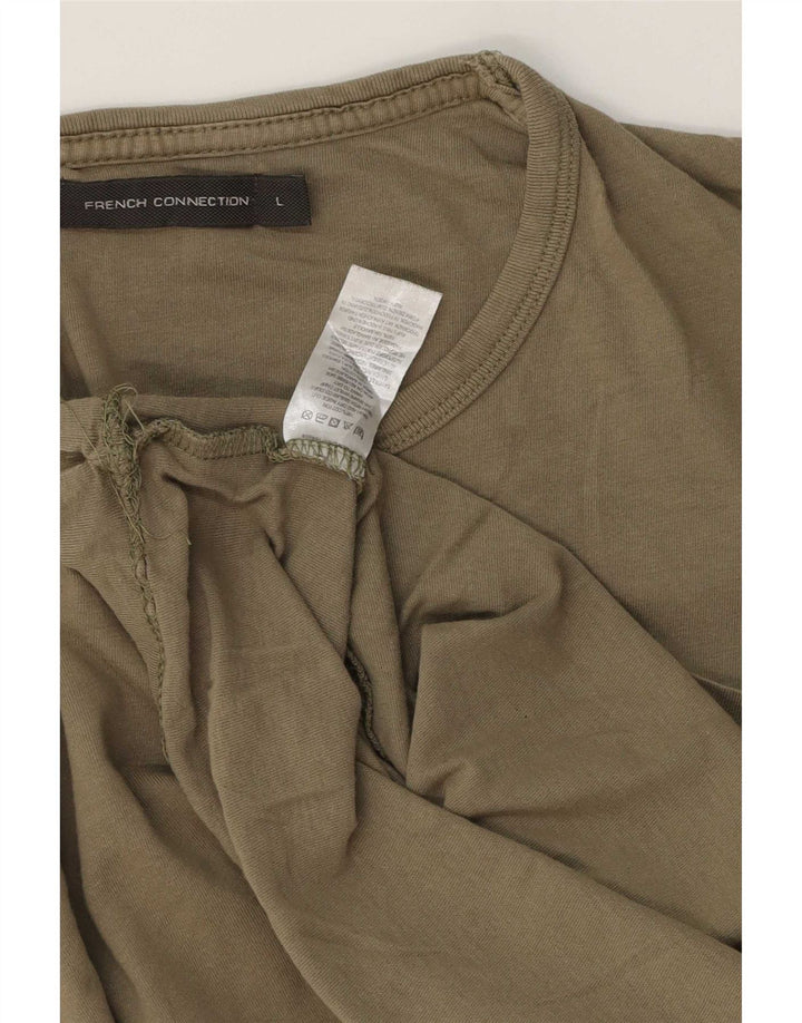 French Connection T-Shirt Homme Haut Large Kaki Coton