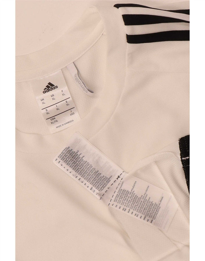 Adidas Climalite T-Shirt Top XL Blanc Colorblock Polyester