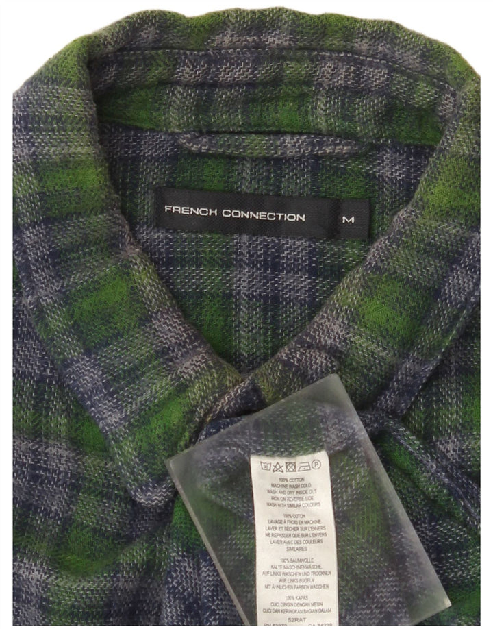 French Connection Chemise en Flanelle Homme Vert Moyen à Carreaux en Coton