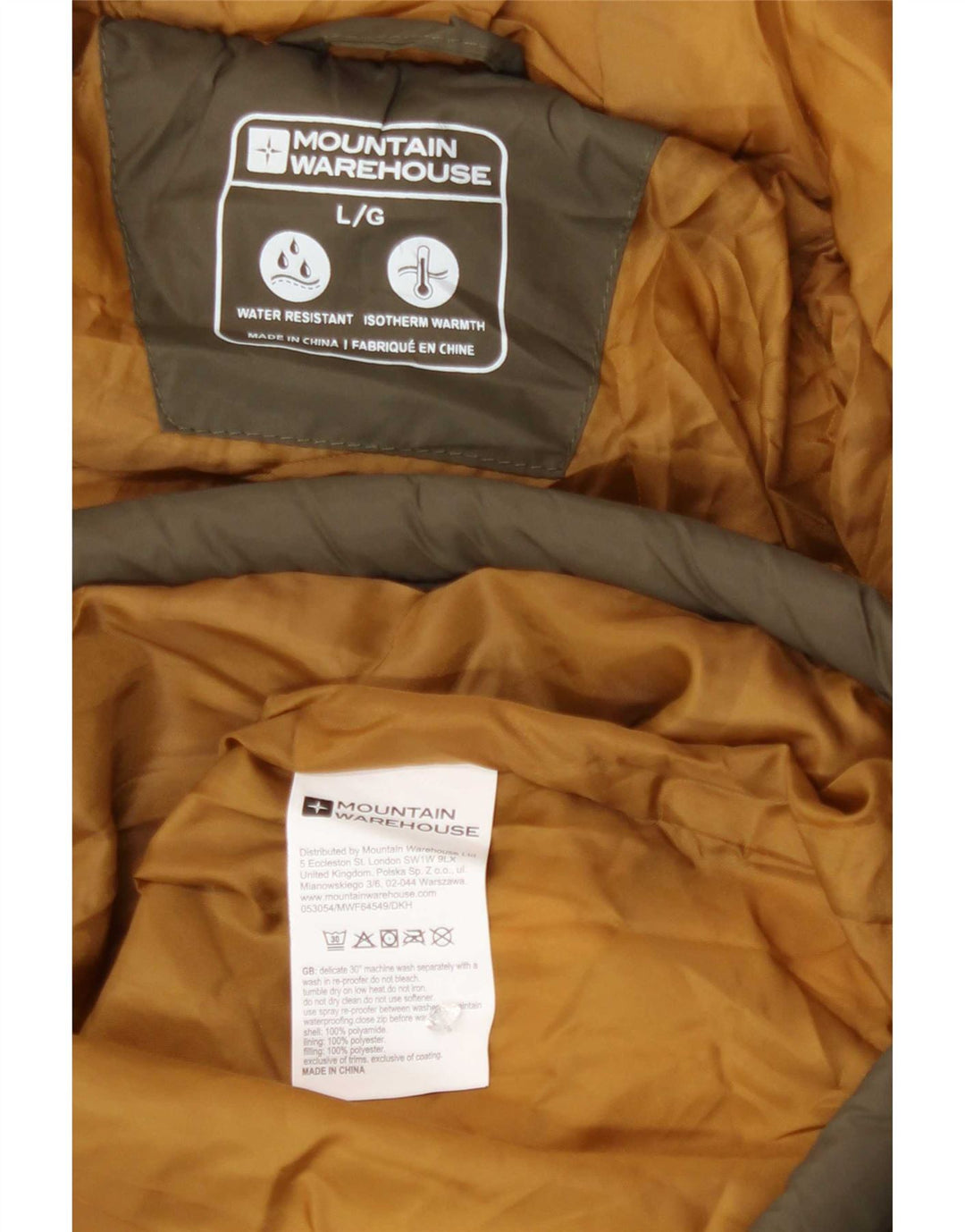 Mountain Warehouse Veste matelassée à capuche pour homme UK 40 Large Kaki Polyamide