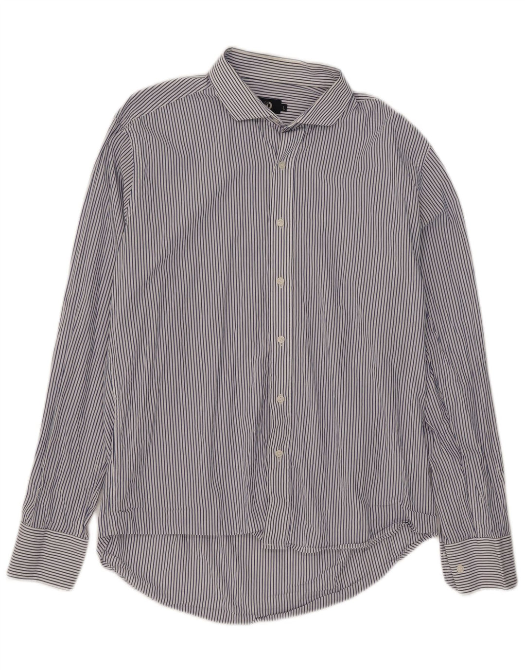 Dack's Chemise cintrée pour homme en coton à fines rayures bleues