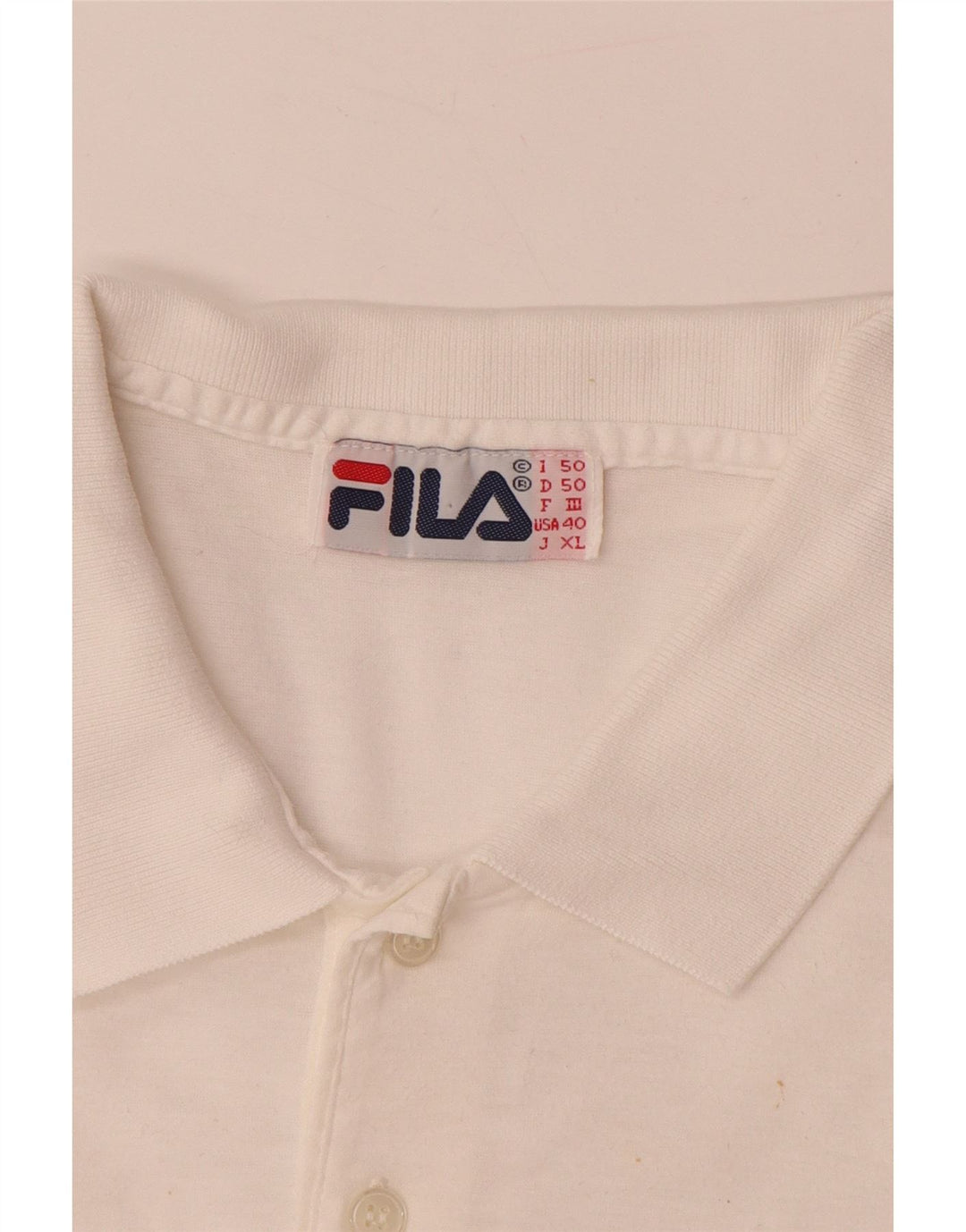 FILA Polo graphique homme IT 50 coton color block blanc moyen