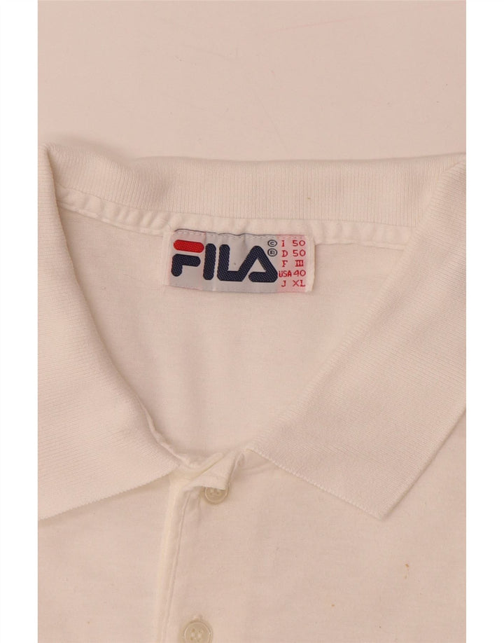 FILA Polo graphique homme IT 50 coton color block blanc moyen