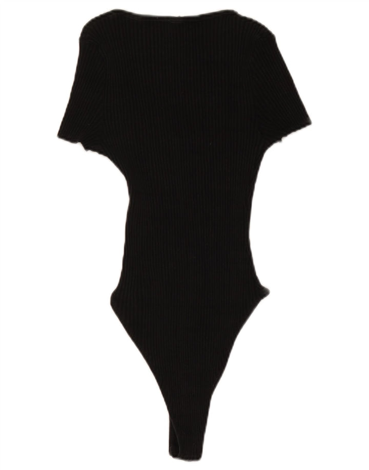 Zara Body à manches courtes pour femme UK 16 Grand coton noir