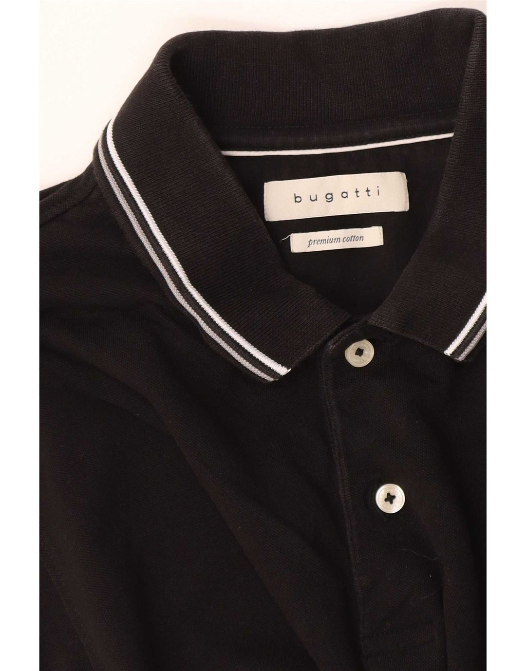 Bugatti Polo Homme Rayé Noir Moyen