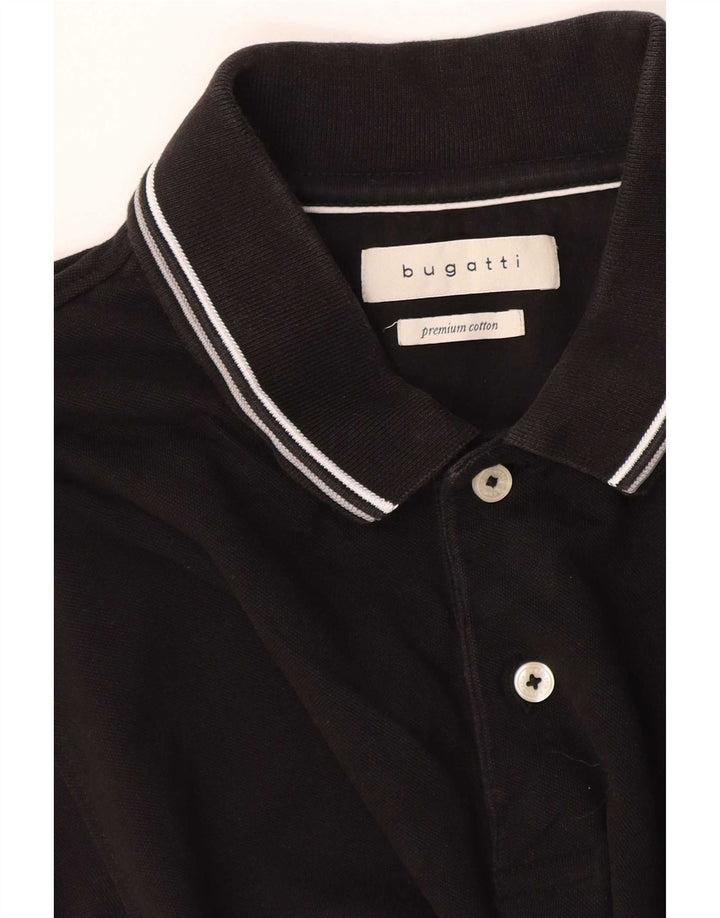 Bugatti Polo Homme Rayé Noir Moyen
