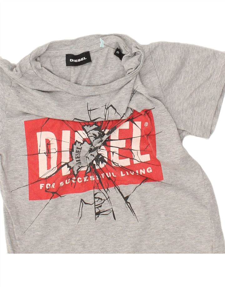 DIESEL Boys Graphic T-Shirt Top 5-6 Years Grey Cotton | Vintage Diesel | Thrift | Second-Hand Diesel | Used Clothing | Messina Hembry 