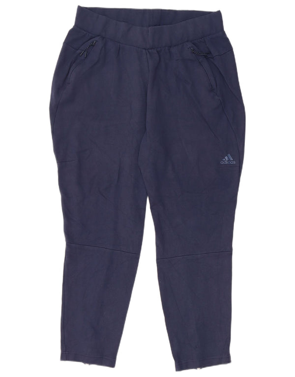 ADIDAS Pantalon de survêtement pour femme UK 16 Large Rayonne Bleu Marine