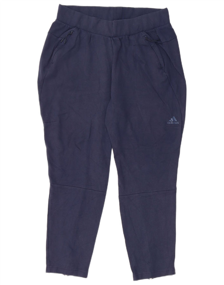 ADIDAS Pantalon de survêtement pour femme UK 16 Large Rayonne Bleu Marine