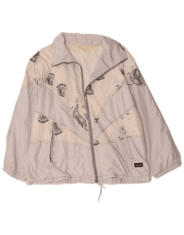 vintage Mens Survêtement Top Veste XL Blanc Colourblock