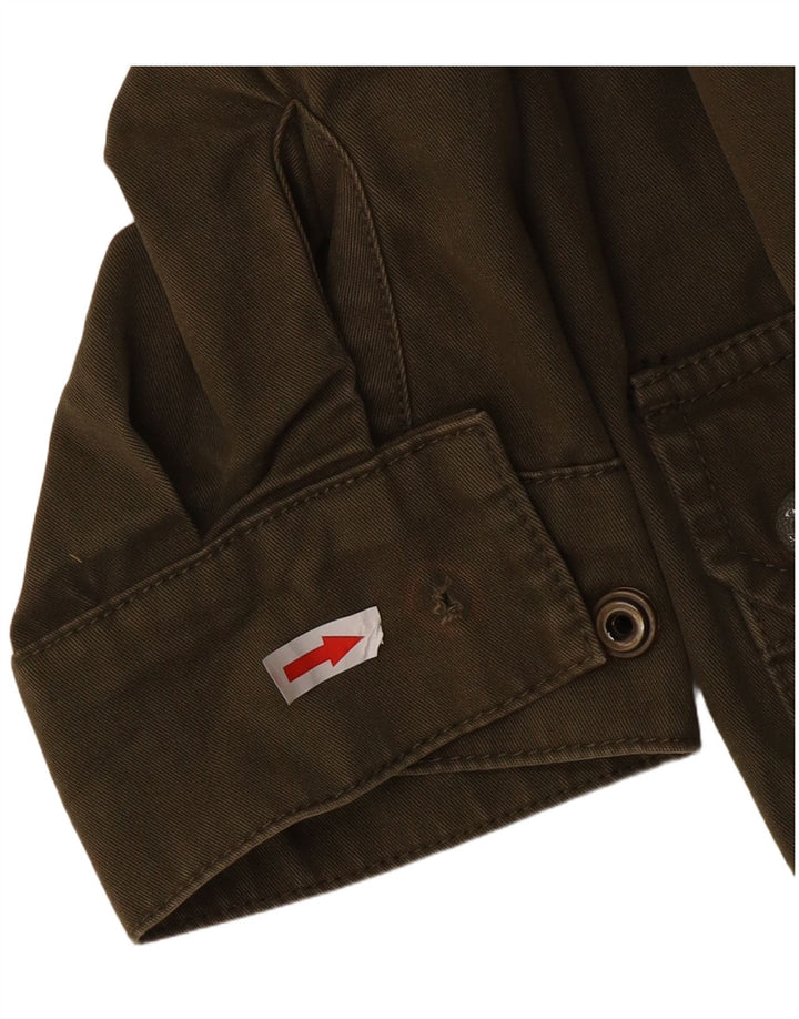 TOPSHOP Veste militaire surdimensionnée pour femme UK 10 Petit coton kaki