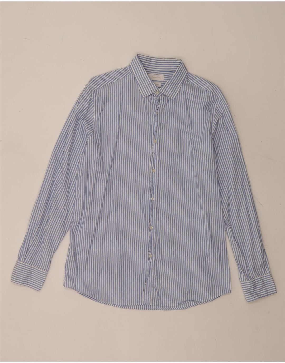 Massimo Dutti Chemise Homme XL Bleu Rayure Coton