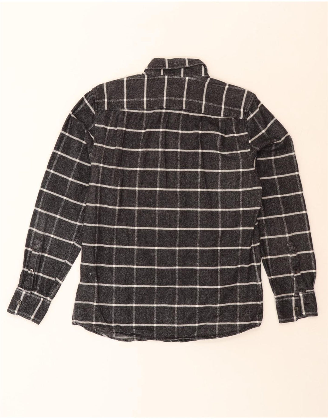 REISS Chemise en flanelle pour femme UK 14 Gris moyen à carreaux en coton