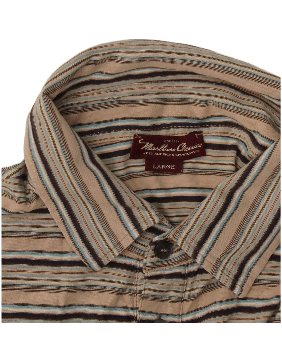 Marlboro Classics Polo Homme Large Beige Rayé