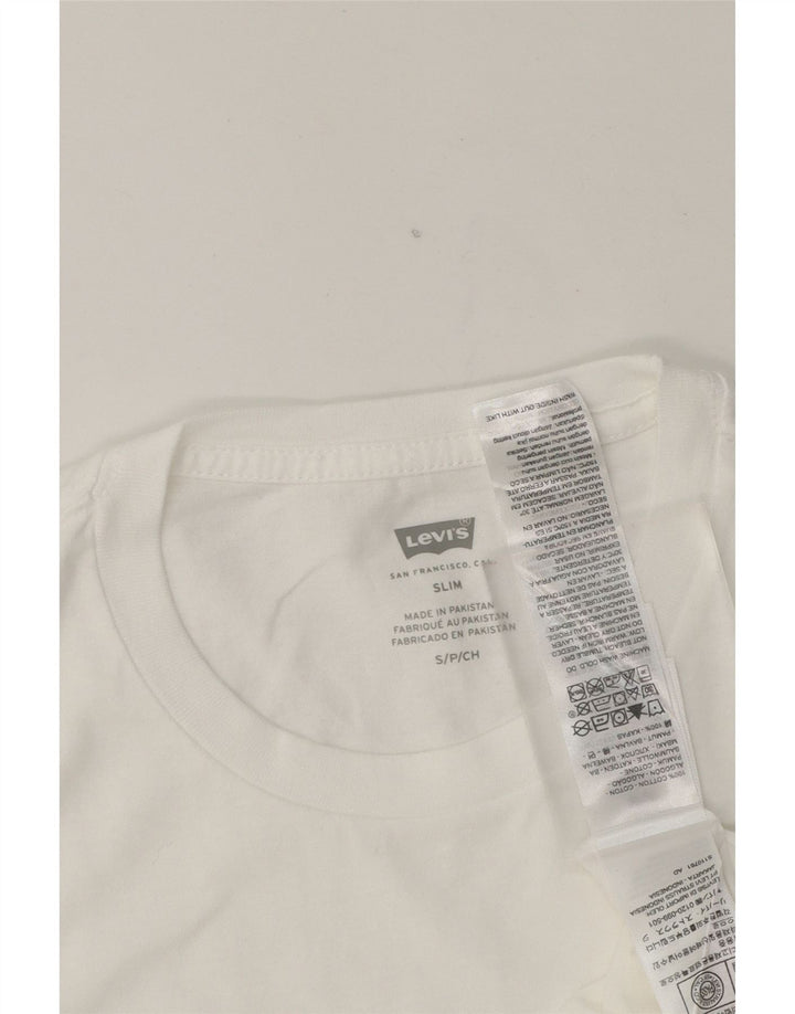 LEVI'S Mens Slim T-Shirt Top Small White Cotton Vintage Levi's and Second-Hand Levi's from Messina Hembry 