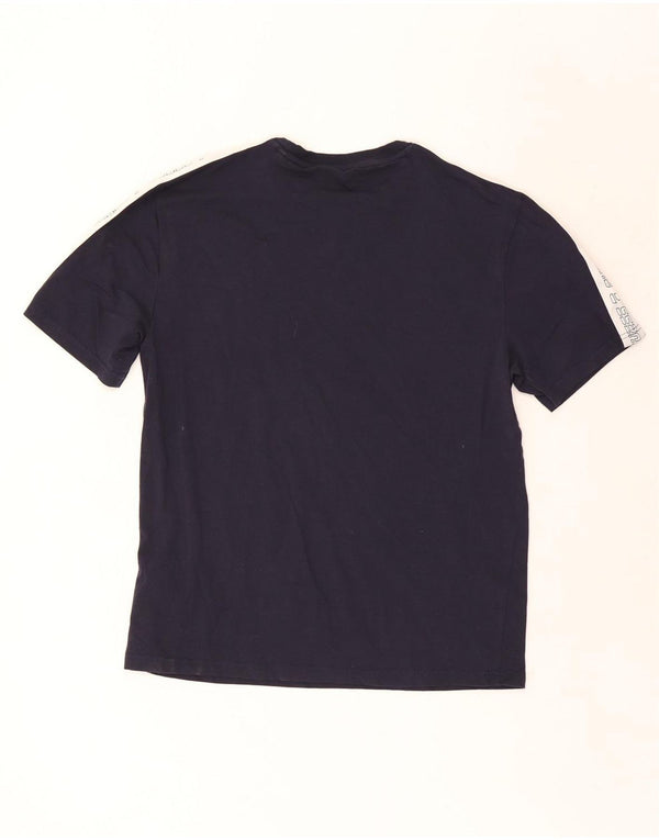 Guess T-Shirt Graphique Homme Bleu Marine Moyen Coton Colorblock