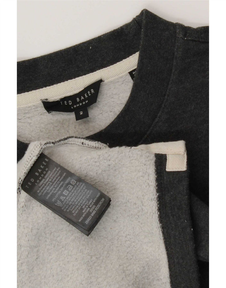 Ted Baker Sweat-shirt ample à manches courtes pour homme Taille 2 Petit Gris