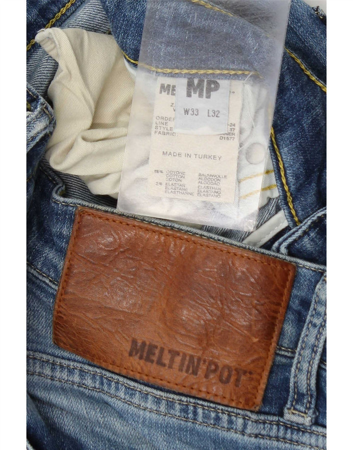 Meltin' Pot Jean Slim Homme W33 L32 Bleu Coton