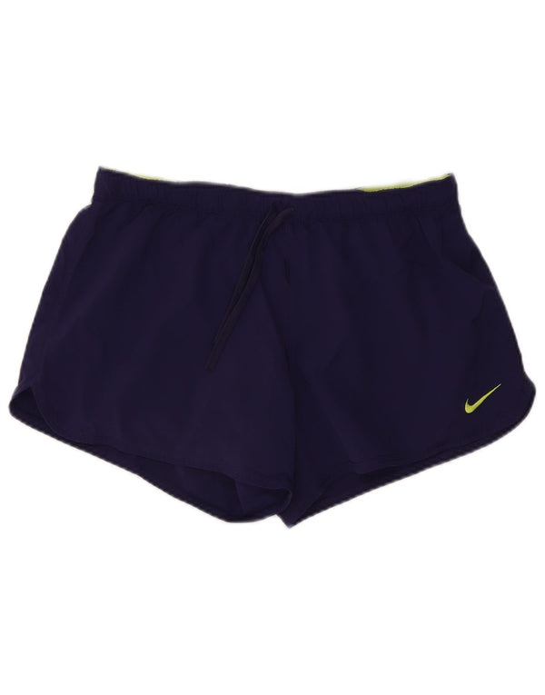 NIKE Short de sport Dri Fit pour femme UK 14 Large Violet Polyester
