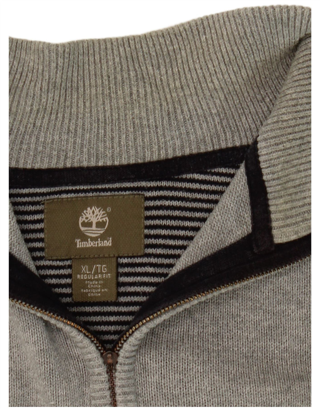 TIMBERLAND Pull coupe classique à col zippé pour homme XL Gris