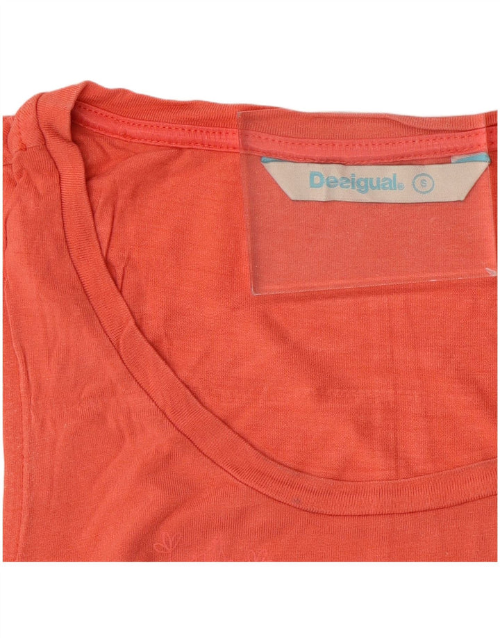 Desigual Chemisier sans manches pour femme UK 10 Petit motif cachemire rose
