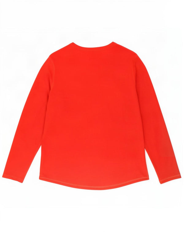 Marks & Spencer Haut graphique à manches longues pour femme UK 16 Grand coton rouge