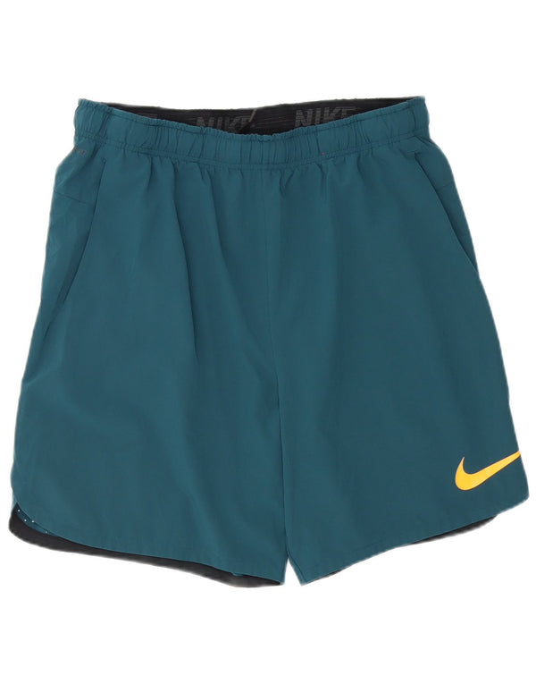 Nike Short de sport Dri Fit pour homme XL Bleu Polyester