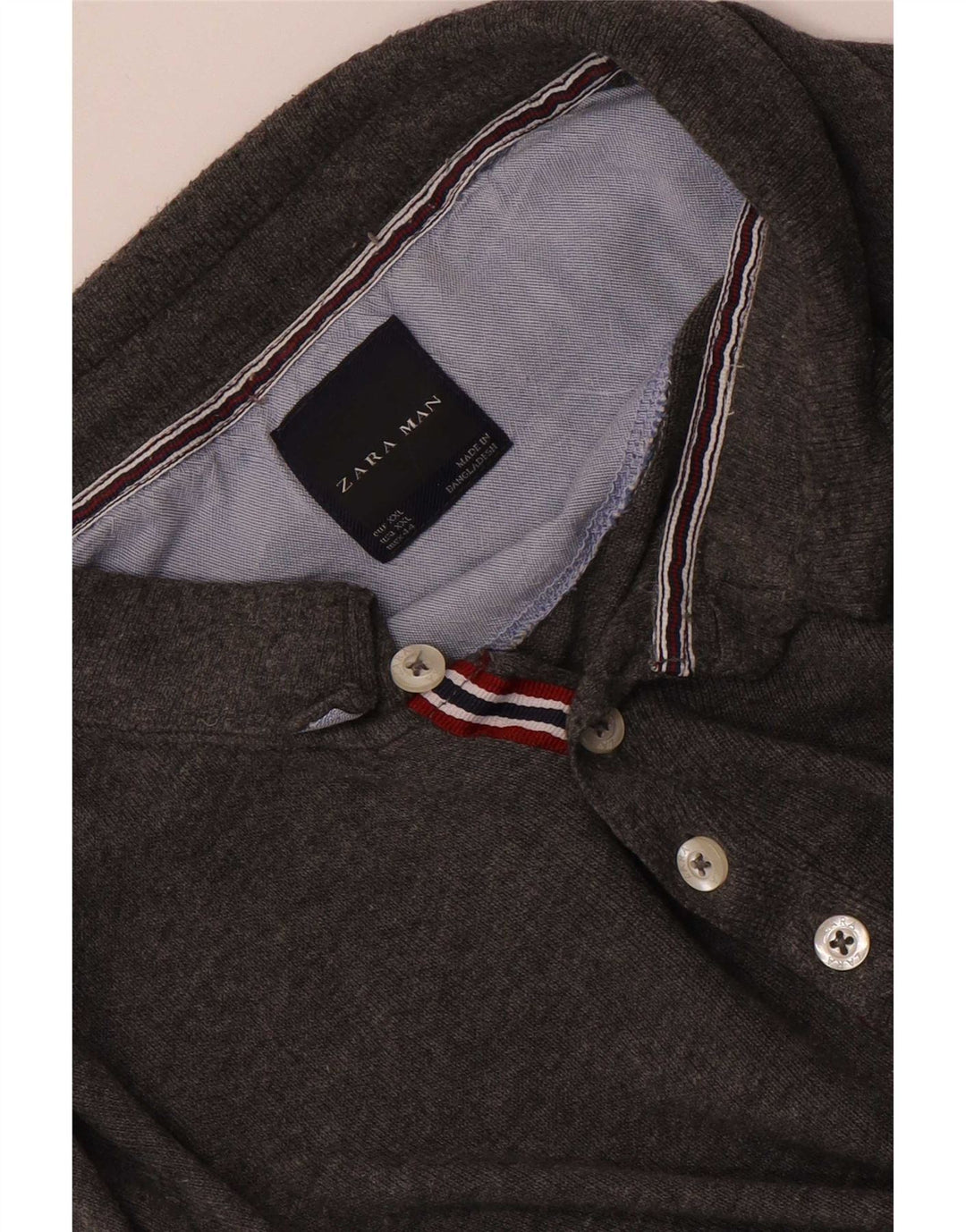 Zara Polo à manches longues pour homme 2XL Gris