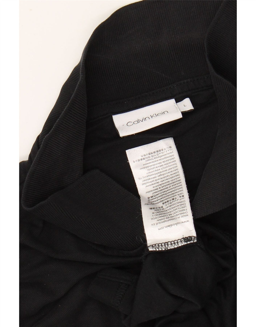 CALVIN KLEIN Polo Homme Large Noir Coton
