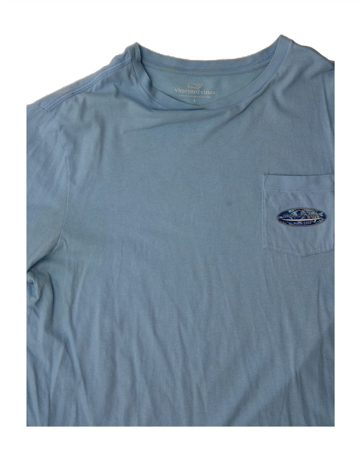 VINEYARD VINES Mens Graphic T-Shirt Top Large Blue Cotton Vintage Vineyard Vines and Second-Hand Vineyard Vines from Messina Hembry 