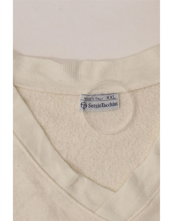 SERGIO TACCHINI Sweat-Shirt Homme 2XL Blanc Cassé Colourblock