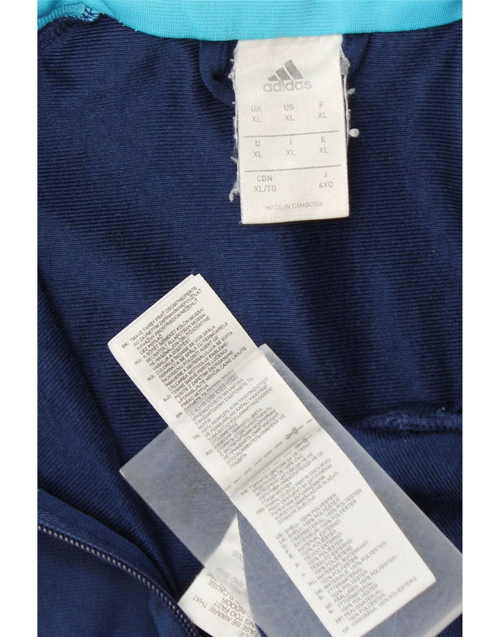ADIDAS Mens Tracksuit Top Jacket XL Navy Blue Colourblock Polyester
