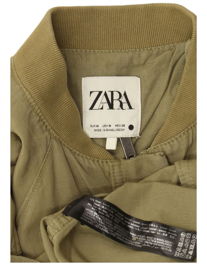 Zara Manteau surdimensionné pour femme UK 14 Medium Kaki Lyocell