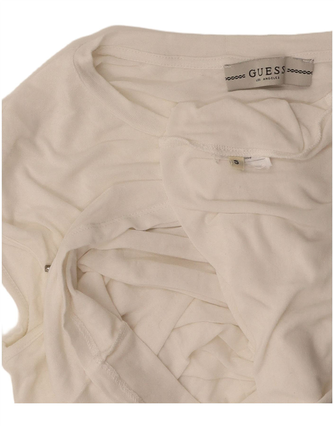 GUESS T-Shirt Femme UK 10 Petit Blanc
