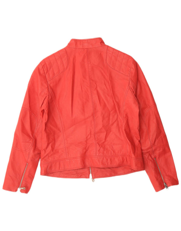 Linea Emme Veste en cuir pour femme UK 16 Large Rouge